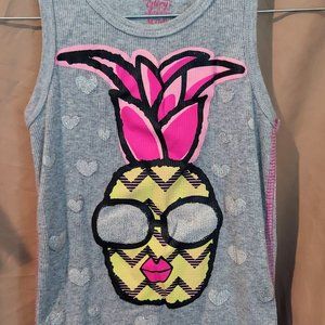 Faded Glory Tank Top With Cool Pineapple, Girls Size 7/8